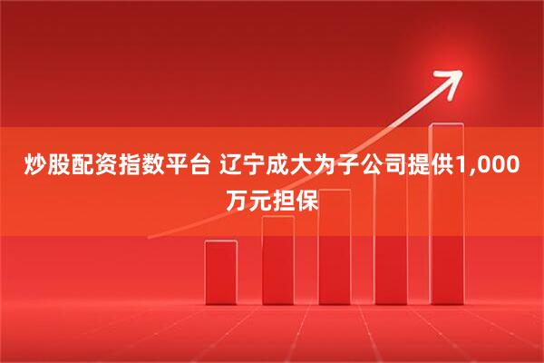 炒股配资指数平台 辽宁成大为子公司提供1,000万元担保